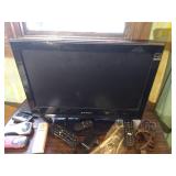 TV With Rolling Table, Shelf, Shoe Racks, & Cell Phones