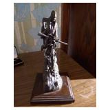 9" Tall Brass Remington Sculpture "Mountain Man"