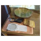 Vintage Lot - Flight Computer with Case, Golf Award, Score Keeper, & Magnifying Glass