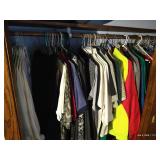 Contents of Closet - Dress Shirts, Sweaters, Polo Shirts, Sleeping Bag