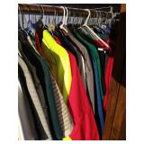 Contents of Closet - Dress Shirts, Sweaters, Polo Shirts, Sleeping Bag