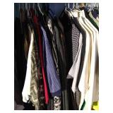 Contents of Closet - Dress Shirts, Sweaters, Polo Shirts, Sleeping Bag