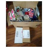 Box of Giveaway Items, Socks, Shirts