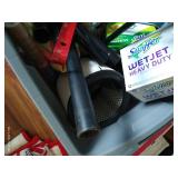 Tote of Cleaning Tools & Canes