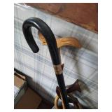 Tote of Cleaning Tools & Canes