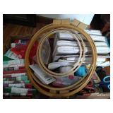 Crafting Lot - Embroidery Hoops, Sewing Supplies, Etc.