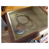 Wooden Jewelry Box & Contents