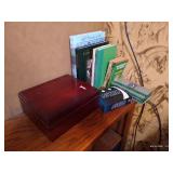 Golf Lot - Wooden Box, Golf Books, Balls, Cards