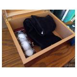Golf Lot - Wooden Box, Golf Books, Balls, Cards