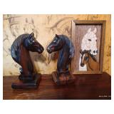 Wooden Horse Head Bookends & Wall Decor