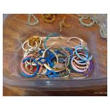 Jewelry Lot - Hoop Earrings & (2) Heavy Chains with Matching Bracelets