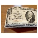 National Currency $10 Bill 1929 National Bank of Grand Forks