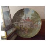 Misc. Decor - Mirror, Glass Pegasus (sm. chip), Mt. Vernon Plate, Etc.