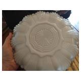Vintage Glass Deviled Egg Plate & Footed Lotus Dish