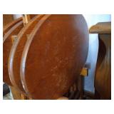 Set of (4) Oval Wooden TV Trays with Stand