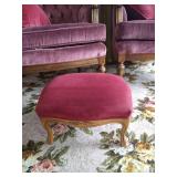(2) Upholstered Chairs with Throw Pillows, Framed Picture, & Footstool