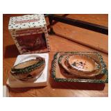 Country Snowman Stoneware Serving Set