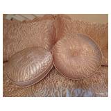Pink Queen-Sized Bedspread, (2) Pillow Shams, & (2) Round Pillows