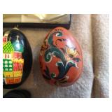Eastern European Painted Eggs & Spoon