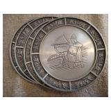 Norwegian Pewter Coasters, Cheese Slicer, & Serving Spoon/Fork Set