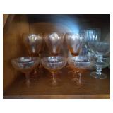 Vintage Etched Pink Stemware & Misc. Stemware
