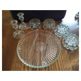 Glass Platters, Candleholders, & Candles
