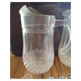 (2) Glass Pitchers, (6) Small S&P Shaker Sets, & (4) Glass Candle Holders