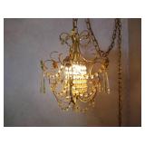 Vintage Mid-Century Chain Light Chandelier