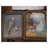 (2) Vintage Pictures & Vintage Masonic Initiation Apron