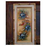 Beautiful Butterfly & Flower (Oil?) Painting