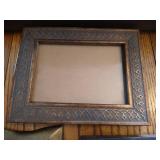 Very Pretty Leaves of Gold Book, Heavy Mirror, & Wooden Frame