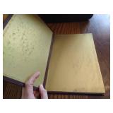 Very Pretty Leaves of Gold Book, Heavy Mirror, & Wooden Frame