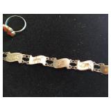 Sterling Silver Bracelet & (2) Unmarked Rings