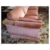 Vintage Salmon-Colored Velour Sofa