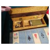 Vintage Game Lot - Cribbage, (2) Dominoes, Auto Bridge, & Play and Defend Bridge