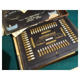 Vintage Game Lot - Cribbage, (2) Dominoes, Auto Bridge, & Play and Defend Bridge