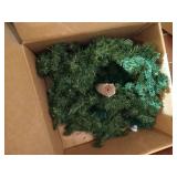 (4) Boxes of Nice Evergreen Garland with Cones, Berries, Bows, Etc.