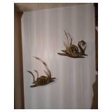 38" x 26" Nature Scene by Diane L. Ramanello & (2) Brass & Wood Swans