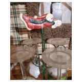 Hand-Painted Snowman Glasses & Rack