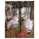 Hand-Painted Snowman Glasses & Rack