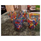 (4) Colorful Confetti Glasses - Heavy