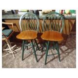 (2) Wooden Bar Stools - 30" Seats
