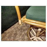 Bamboo Bar Stools (28" Seats) with Wooden Lamp