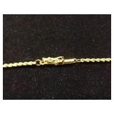 14K Gold Rope Chain Necklace with Pendant - 5.7 Grams