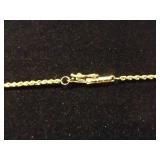 14K Gold Rope Chain Necklace with Pendant - 5.7 Grams