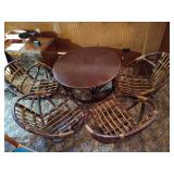 Mid-Century Bohemian Papasan Conversation Set