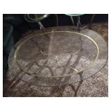 Metal & Glass Coffee Table with Matching End Tables