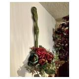 Decorative Mirror with Art & Hanging Ladle Planter