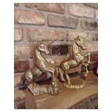 (2) Brass Unicorns