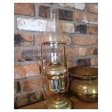 Brass Lamp, Spittoon, & Pot